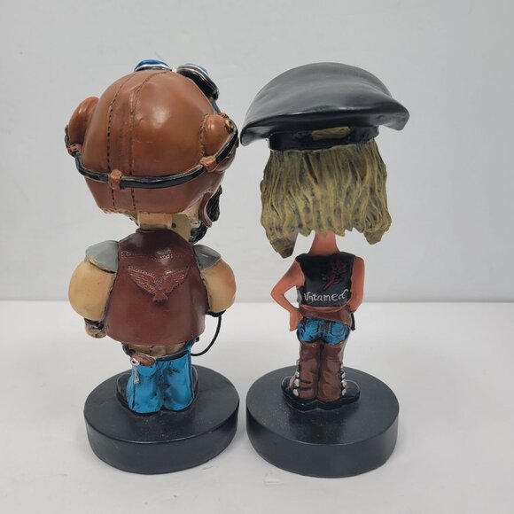 Bopp'n Heads Bobble Head Biker Figurines Krank And Trixie Set of 2 - Picture 2 of 6